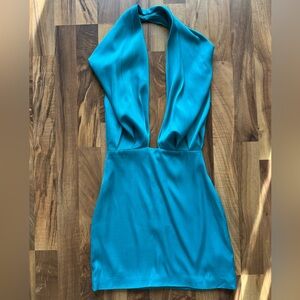 Teal Halter Neck Dress